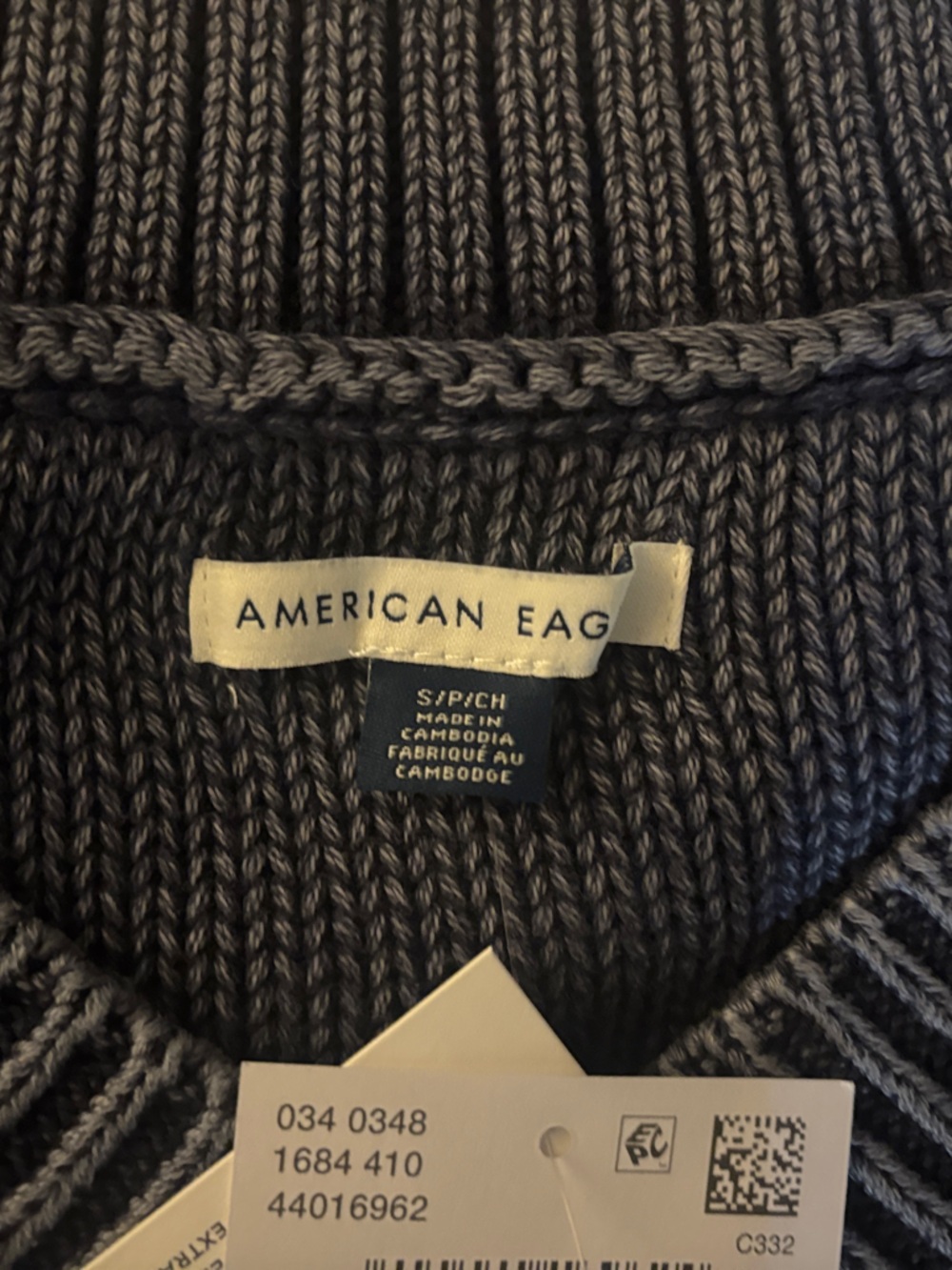 American Eagle Outfitters Slate Blue “Weekender” V-Neck Knit Sweater NWT - Picture 3 of 10